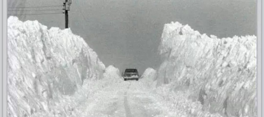 We drive in deep snow